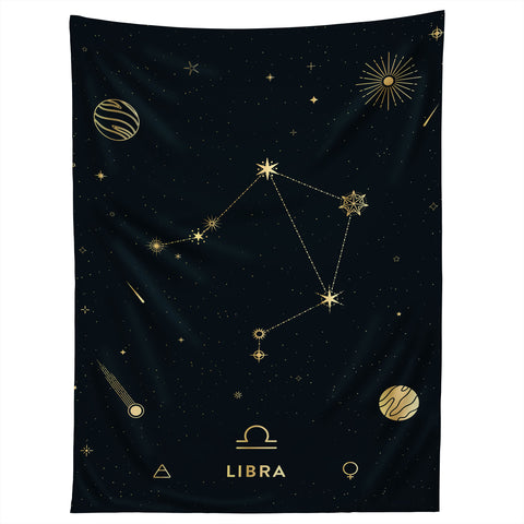 Cuss Yeah Designs Libra Constellation in Gold Tapestry