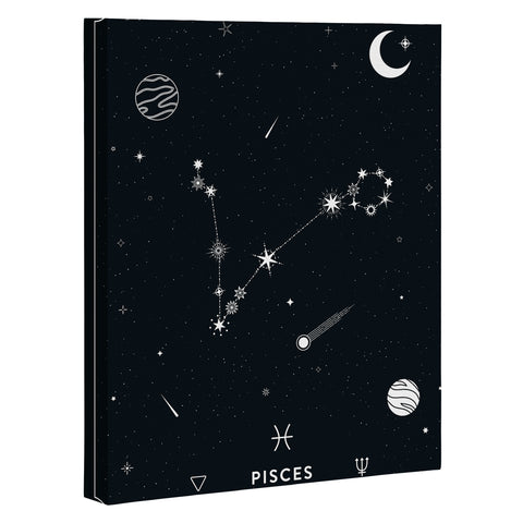 Cuss Yeah Designs Pisces Star Constellation Art Canvas