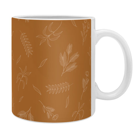 Cuss Yeah Designs Rust Floral Pattern 001 Coffee Mug