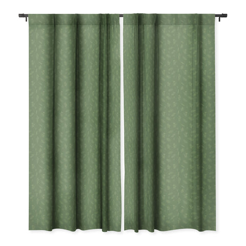 Cuss Yeah Designs Sage Floral Pattern 001 Blackout Window Curtain