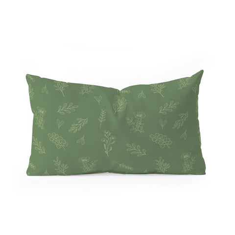 Cuss Yeah Designs Sage Floral Pattern 001 Oblong Throw Pillow