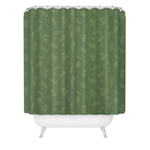 Cuss Yeah Designs Sage Floral Pattern 001 Shower Curtain