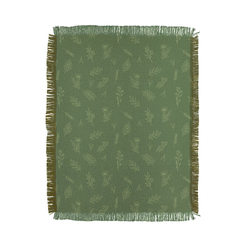 Cuss Yeah Designs Sage Floral Pattern 001 Throw Blanket