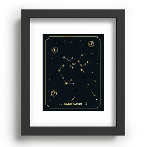 Cuss Yeah Designs Sagittarius Constellation Gold Recessed Framing Rectangle