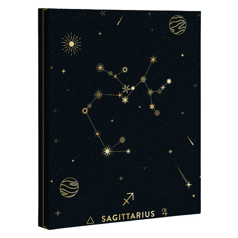 Cuss Yeah Designs Sagittarius Constellation Gold Art Canvas