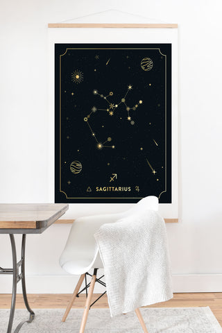 Cuss Yeah Designs Sagittarius Constellation Gold Art Print And Hanger