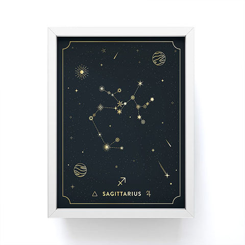 Cuss Yeah Designs Sagittarius Constellation Gold Framed Mini Art Print