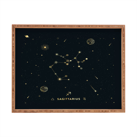 Cuss Yeah Designs Sagittarius Constellation Gold Rectangular Tray