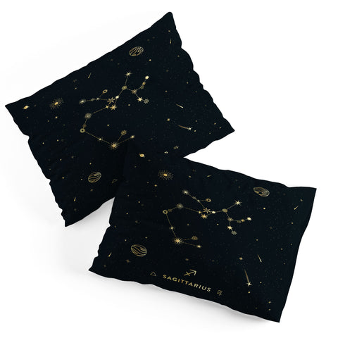 Cuss Yeah Designs Sagittarius Constellation Gold Pillow Shams