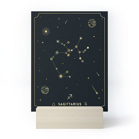 Cuss Yeah Designs Sagittarius Constellation Gold Mini Art Print