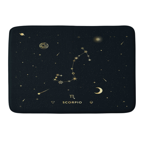 Cuss Yeah Designs Scorpio Constellation in Gold Memory Foam Bath Mat