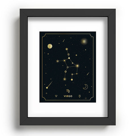 Cuss Yeah Designs Virgo Constellation in Gold Recessed Framing Rectangle