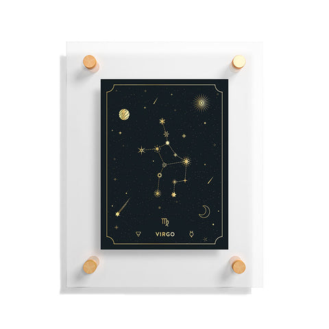 Cuss Yeah Designs Virgo Constellation in Gold Floating Acrylic Print