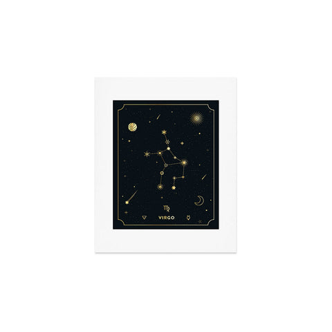 Cuss Yeah Designs Virgo Constellation in Gold Art Print