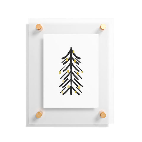 Cynthia Haller Black and gold spiky tree Floating Acrylic Print