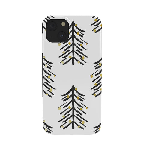 Cynthia Haller Black and gold spiky tree Phone Case