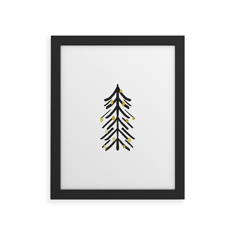 Cynthia Haller Black and gold spiky tree Framed Art Print