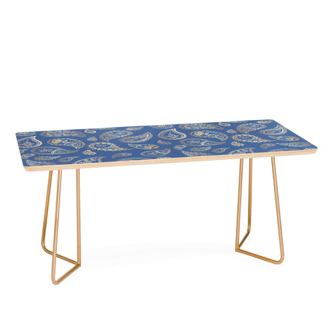 Cynthia Haller Classic blue and gold paisley Coffee Table
