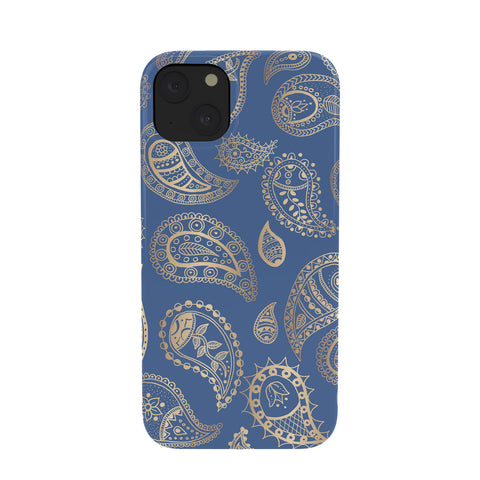 Cynthia Haller Classic blue and gold paisley Phone Case