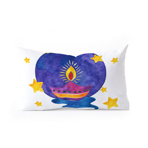 Cynthia Haller Happy Diwali Oblong Throw Pillow