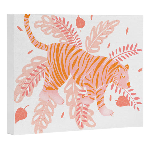 Cynthia Haller Orange and pink tiger Art Canvas