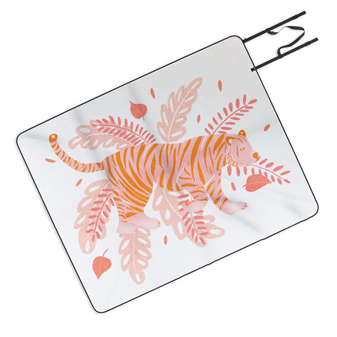 Cynthia Haller Orange and pink tiger Picnic Blanket