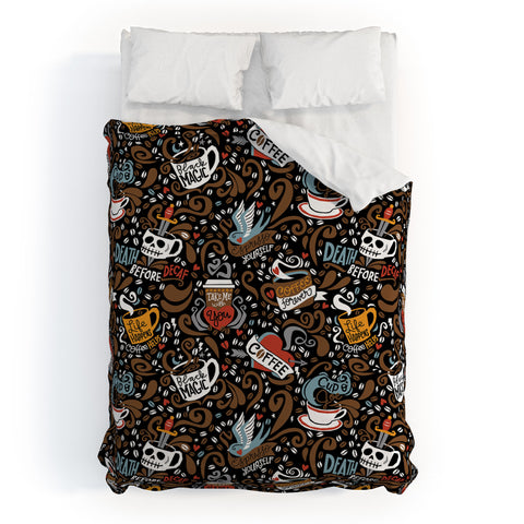 CynthiaF Brewed and Tattooed Duvet Cover