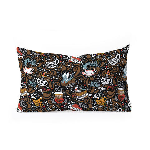 CynthiaF Brewed and Tattooed Oblong Throw Pillow