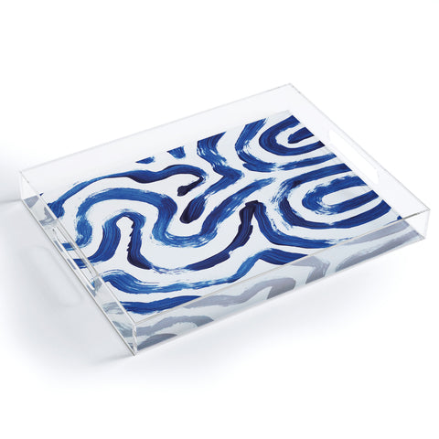 Dan Hobday Art Blue Minimal Acrylic Tray