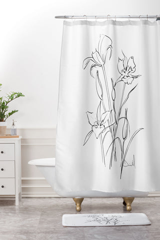 Dan Hobday Art Floral 01 Shower Curtain And Mat