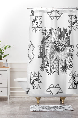 Dash and Ash Arrlo The Buffalo Shower Curtain And Mat