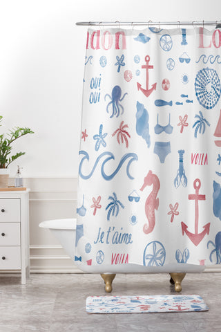 Dash and Ash Beach Collector London Shower Curtain And Mat
