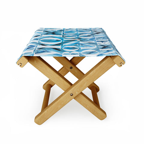 Dash and Ash Beach Day in Blue Folding Stool