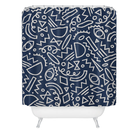 Dash and Ash Dashes III Shower Curtain