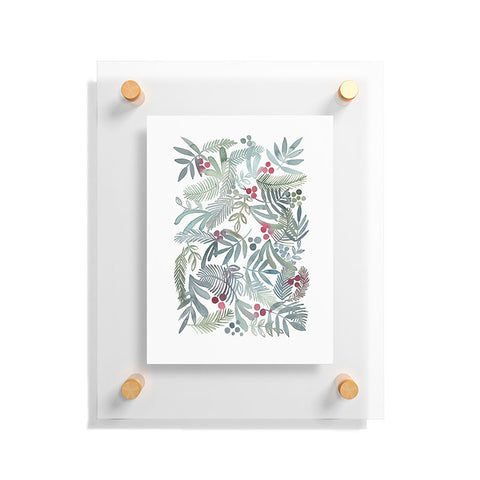 Dash and Ash Ferns and Holly Floating Acrylic Print