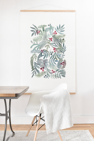 Dash and Ash Ferns and Holly Art Print And Hanger