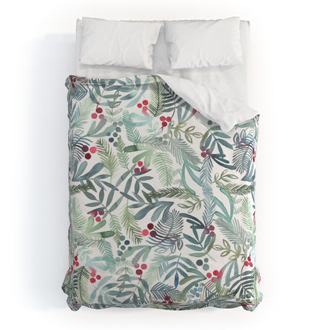 Dash and Ash Ferns and Holly Duvet Cover