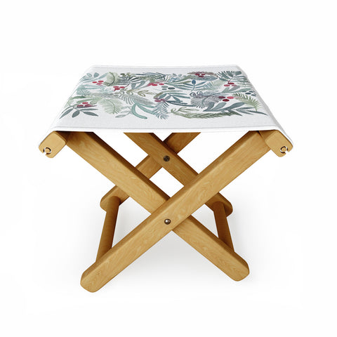 Dash and Ash Ferns and Holly Folding Stool