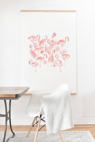 Dash and Ash Flamingo Friends Art Print And Hanger