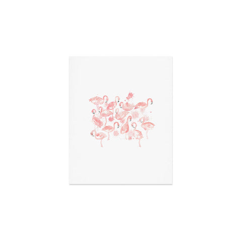 Dash and Ash Flamingo Friends Art Print