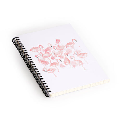 Dash and Ash Flamingo Friends Spiral Notebook