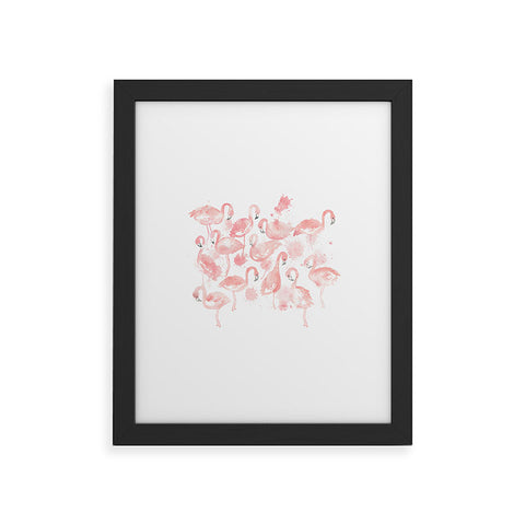 Dash and Ash Flamingo Friends Framed Art Print