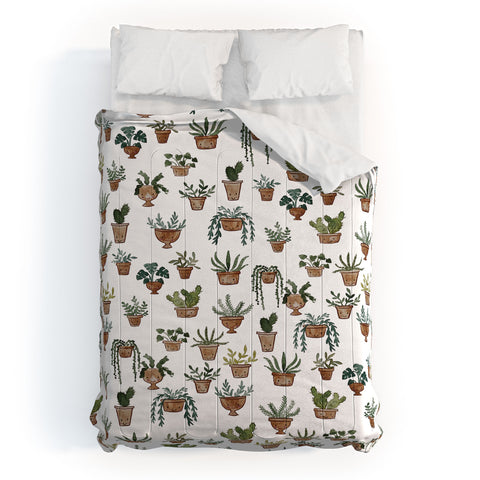 Dash and Ash Happy potted plants Comforter