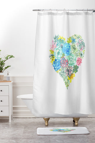 Dash and Ash Heart of Mine Shower Curtain And Mat