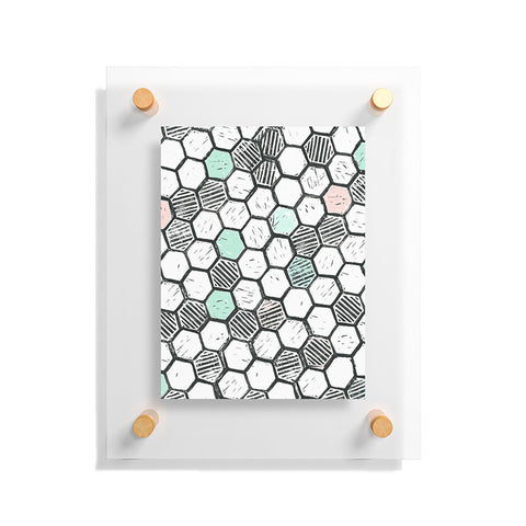 Dash and Ash Honeycomb block print Floating Acrylic Print