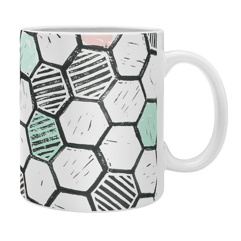 Dash and Ash Honeycomb block print Coffee Mug