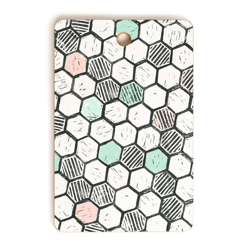 Dash and Ash Honeycomb block print Cutting Board Rectangle