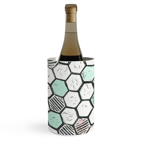 Dash and Ash Honeycomb block print Wine Chiller