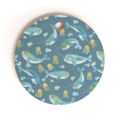 Dash and Ash Jelly Narwhal Cutting Board Round