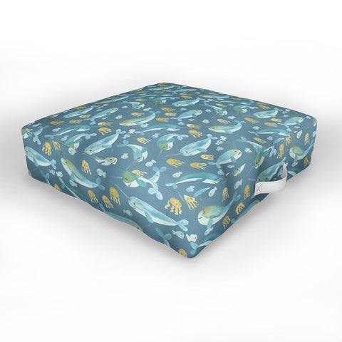 Dash and Ash Jelly Narwhal Outdoor Floor Cushion